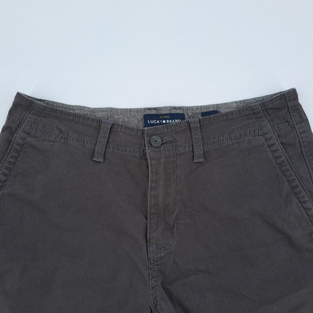 Lucky Brand Saturday Stretch Shorts Mens 30 Cotton Grey Solid 7MD2171 Casual - Picture 2 of 13